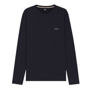 Hugo Mens Waffle Knit Long-Sleeved Shirt / Dark Blue